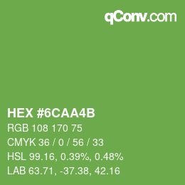 Código de color: HEX #6CAA4B | qconv.com