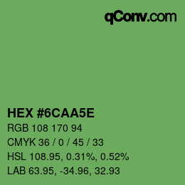 Código de color: HEX #6CAA5E | qconv.com