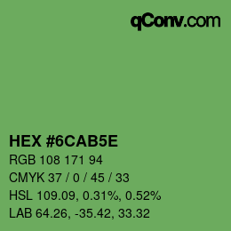 カラーコード: HEX #6CAB5E | qconv.com