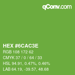 Color code: HEX #6CAC3E | qconv.com