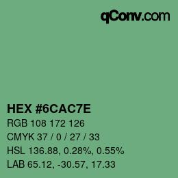 Color code: HEX #6CAC7E | qconv.com