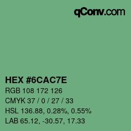 Código de color: HEX #6CAC7E | qconv.com