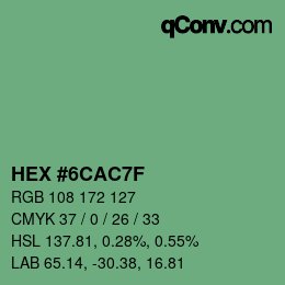 Color code: HEX #6CAC7F | qconv.com