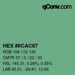 Color code: HEX #6CAC87 | qconv.com