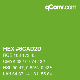 Color code: HEX #6CAD2D | qconv.com