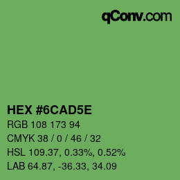 Farbcode: HEX #6CAD5E | qconv.com