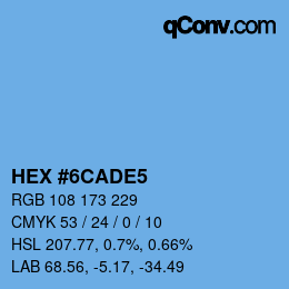 Color code: HEX #6CADE5 | qconv.com