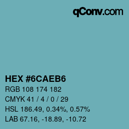 Color code: HEX #6CAEB6 | qconv.com