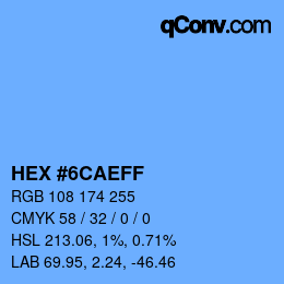 Color code: HEX #6CAEFF | qconv.com