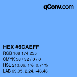 Color code: HEX #6CAEFF | qconv.com