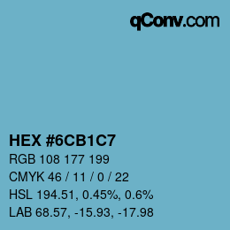 Color code: HEX #6CB1C7 | qconv.com