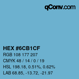 Color code: HEX #6CB1CF | qconv.com