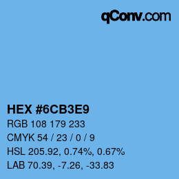 Color code: HEX #6CB3E9 | qconv.com