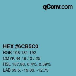 Color code: HEX #6CB5C0 | qconv.com