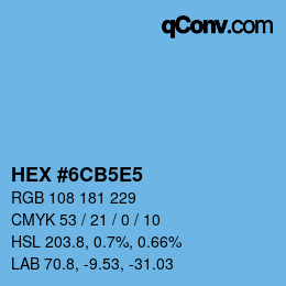 Color code: HEX #6CB5E5 | qconv.com