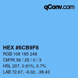 Color code: HEX #6CB9F8 | qconv.com