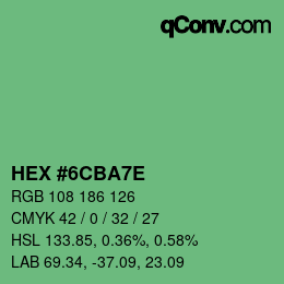 Color code: HEX #6CBA7E | qconv.com