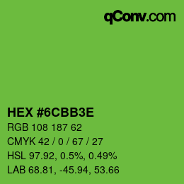 Color code: HEX #6CBB3E | qconv.com