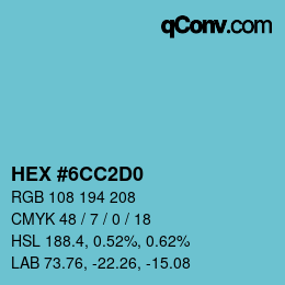 Color code: HEX #6CC2D0 | qconv.com