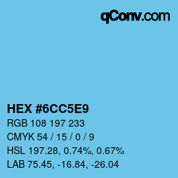 Color code: HEX #6CC5E9 | qconv.com