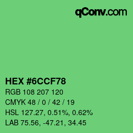 Color code: HEX #6CCF78 | qconv.com