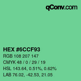 Color code: HEX #6CCF93 | qconv.com