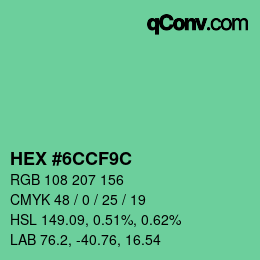 Color code: HEX #6CCF9C | qconv.com