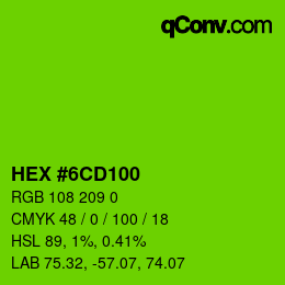 Color code: HEX #6CD100 | qconv.com