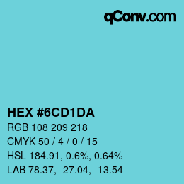 Color code: HEX #6CD1DA | qconv.com