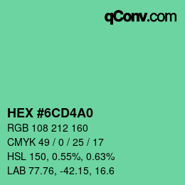 Color code: HEX #6CD4A0 | qconv.com