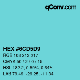 Color code: HEX #6CD5D9 | qconv.com