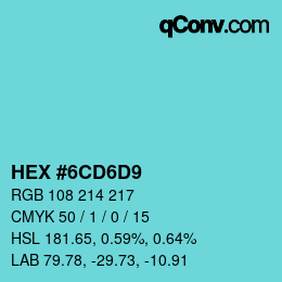 Color code: HEX #6CD6D9 | qconv.com