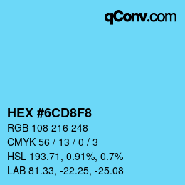 Color code: HEX #6CD8F8 | qconv.com