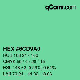 Color code: HEX #6CD9A0 | qconv.com