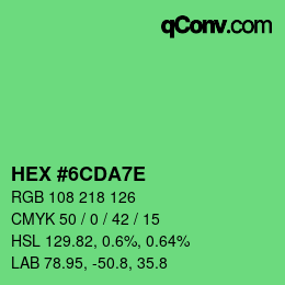 Color code: HEX #6CDA7E | qconv.com