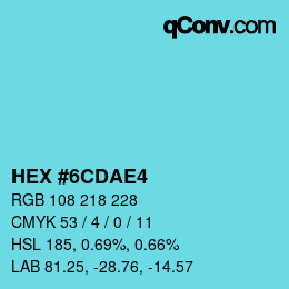 Color code: HEX #6CDAE4 | qconv.com