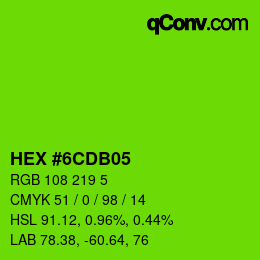 颜色代码: HEX #6CDB05 | qconv.com