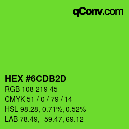 カラーコード: HEX #6CDB2D | qconv.com