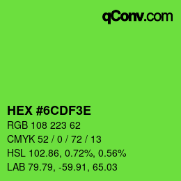 Farbcode: HEX #6CDF3E | qconv.com