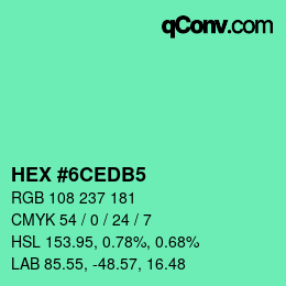 Color code: HEX #6CEDB5 | qconv.com