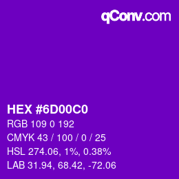Color code: HEX #6D00C0 | qconv.com