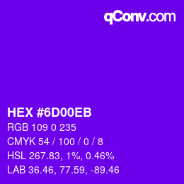 Color code: HEX #6D00EB | qconv.com