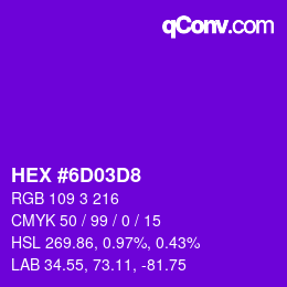 Color code: HEX #6D03D8 | qconv.com