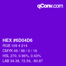 カラーコード: HEX #6D04D6 | qconv.com