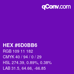 Color code: HEX #6D0BB6 | qconv.com