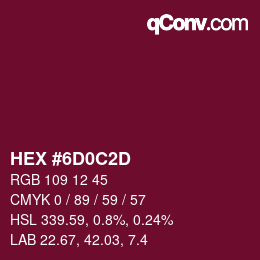 Color code: HEX #6D0C2D | qconv.com