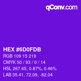 カラーコード: HEX #6D0FDB | qconv.com