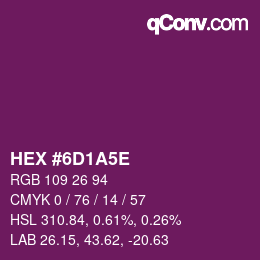 Color code: HEX #6D1A5E | qconv.com