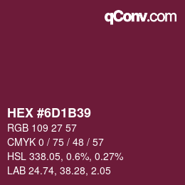 颜色代码: HEX #6D1B39 | qconv.com