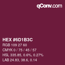 Color code: HEX #6D1B3C | qconv.com